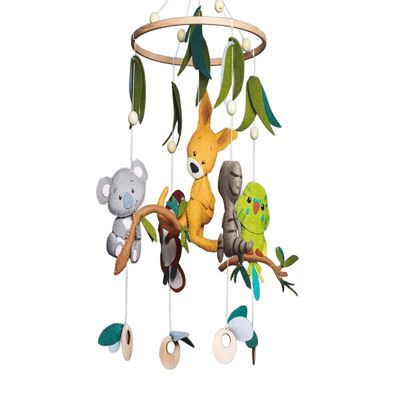 Australian Mobile for Crib Australian Animals Baby Nursery Decor Handmade cot Mobile Hanging Felt Animals Mobile