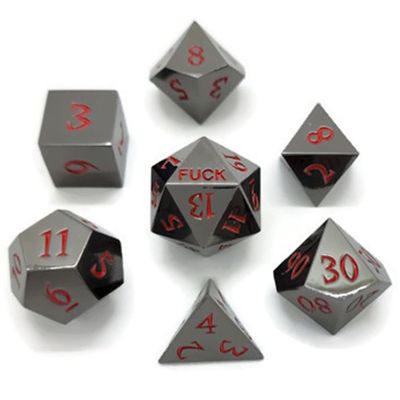Metal D20 F Dice Critical Fail F 20 Sided Die Set DND Number for Role Playing Game Dungeons and Dragons D&D Pathfinder Shadowrun
