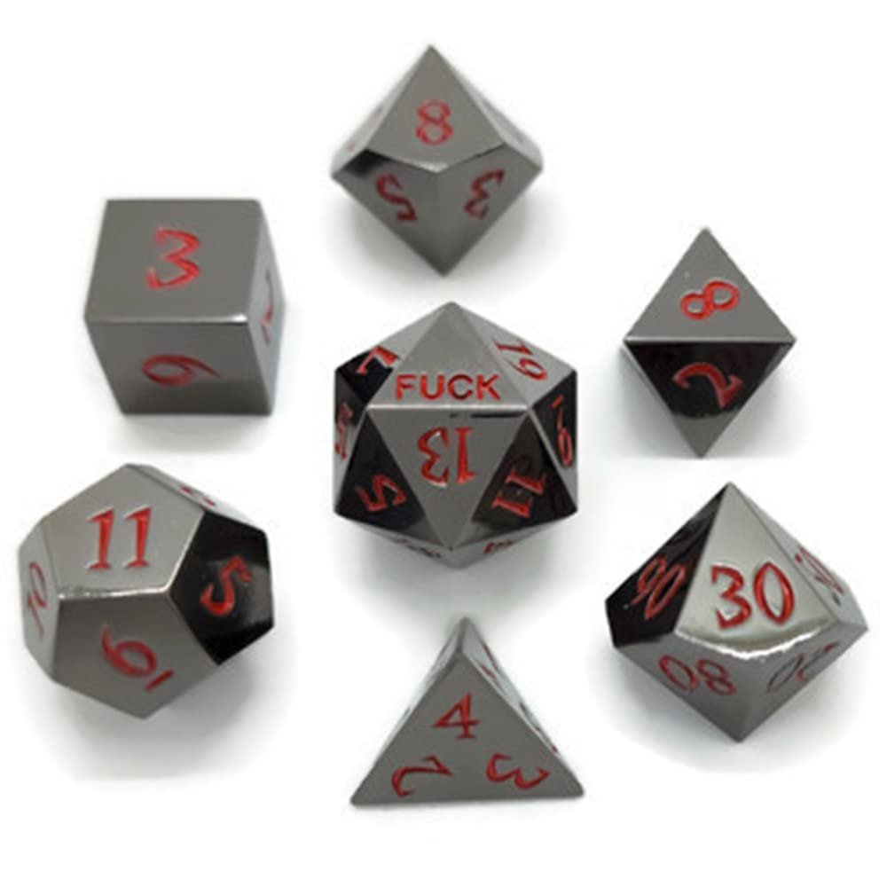 Metal D20 F Dice Critical Fail F 20 Sided Die Set DND Number for Role Playing Game Dungeons and Dragons D&D Pathfinder Shadowrun