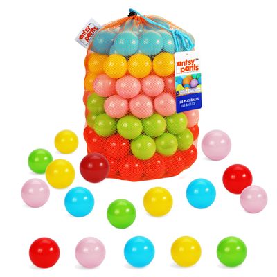 Antsy Pants 400 Ball Pit Balls, Ball Pit for Toddlers 1-3, Non-Toxic Materials, Lightweight, 5 Colors, Reusable Storage Bag, Plastic Balls for Ball Pit, Sensory Toys for Kids