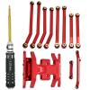HOPLEX Aluminum High Clearance Chassis Links and Steering Links Set 1.27mm RC Screwdriver for 1/24 Axial SCX24 Bronco AXI00006 C10 AXI00001 Upgrade Parts(Red) view 1