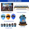 Monster Truck Birthday Decorations 63 PCS Monster Truck Birthday Party Supplies Monster Truck Backdrop Balloons Tablecloth Cake Toppers Cupcake Toppers view 2