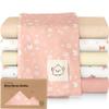 Organic Burp Cloths Baby Boy, Girl - 6-Pack Large 100% Cotton Burping Cloths for Babies, Spit Up Rags, Super Absorbent, Ultra Soft Newborn Rag, Gender Neutral, Machine Washable, Durable (Butterflies) view 1