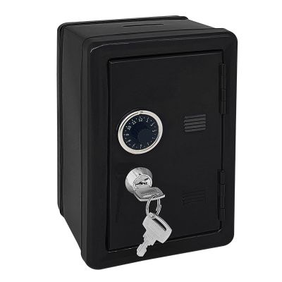 Kids' Safe Piggy Bank, Metal Safe with Key, Money Saving Box for Children, Boys Girls Best Giftoney Banks (Black, One Size)