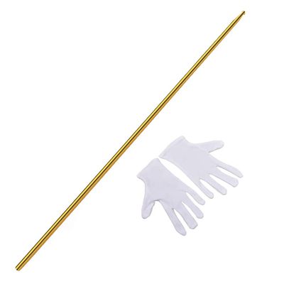 Portable Magic Wand,Gold Magic Cane Metal Appearing Cane with Free Gloves,Magic Pocket Staff Magic Telescopic Tricks for Professional Magician Stage,Retractable Expandable Cane Pop Out Wands,150CM
