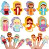 Karenhi 24 Pcs Religious Finger Puppets for Easter Christian Nativity Bible Toys Felt Jesus Toys for Easter Party Easter Egg Fillers Sunday School Activity Supplies Bible Study Set, 8 Styles view 1