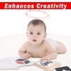Adena Montessori Black and White Cards Wooden Frame with Mirror Tummy Time Toys 0-3 Months for Newborn view 2