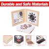 Adena Montessori Black and White Cards Wooden Frame with Mirror Tummy Time Toys 0-3 Months for Newborn view 3
