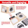 Adena Montessori Black and White Cards Wooden Frame with Mirror Tummy Time Toys 0-3 Months for Newborn view 4
