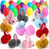 24 Pack Easter Eggs Fillers with Bunny Plush, Easter Basket Stuffers for Kids Easter Eggs with Toys Inside, Easter Bunny Mini Stuffed Animal for Easter Eggs Hunts Party Favors Surprise Egg view 1