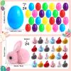 24 Pack Easter Eggs Fillers with Bunny Plush, Easter Basket Stuffers for Kids Easter Eggs with Toys Inside, Easter Bunny Mini Stuffed Animal for Easter Eggs Hunts Party Favors Surprise Egg view 2