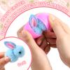 24 Pack Easter Eggs Fillers with Bunny Plush, Easter Basket Stuffers for Kids Easter Eggs with Toys Inside, Easter Bunny Mini Stuffed Animal for Easter Eggs Hunts Party Favors Surprise Egg view 3