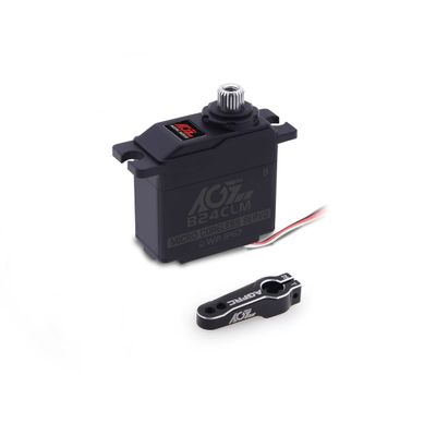 AGFRC B24CLM 6KG HV Waterproof Coreless 1/16 Scale RC Steering Servo and HSS16AG 25T Metal Servo Horn