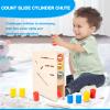 Adena Montessori Toys Count Slide Cylinder Chute Baby Push Toys Red,Blue and Yellow Cylinder Gift for 12-18 Months Toddlers view 3