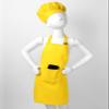 TTAO Kids Girls Boys Apron and Chef Hat Set Adjustable Bib Apron Kitchen Apron for Cooking Painting Training Wear Yellow L view 3