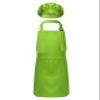 TTAO Kids Girls Boys Apron and Chef Hat Set Adjustable Bib Apron Kitchen Apron for Cooking Painting Training Wear Green M view 1
