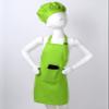 TTAO Kids Girls Boys Apron and Chef Hat Set Adjustable Bib Apron Kitchen Apron for Cooking Painting Training Wear Green M view 3