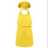 TTAO Kids Girls Boys Apron and Chef Hat Set Adjustable Bib Apron Kitchen Apron for Cooking Painting Training Wear Yellow S view 2