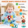 Baby Toys 6-12 Months Infant Toy Set of 3 High Chair Suction Cup Rattle Teething Toys for Babies 6 7 9 12-18 Months 2-in-1 Sensory Development Tray Toy Baby Gifts for Boys Girls view 3