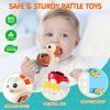Baby Toys 6-12 Months Infant Toy Set of 3 High Chair Suction Cup Rattle Teething Toys for Babies 6 7 9 12-18 Months 2-in-1 Sensory Development Tray Toy Baby Gifts for Boys Girls view 4