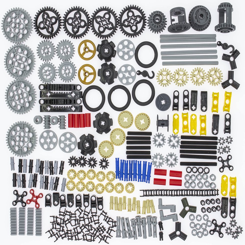 ASTEM 270PCS Technic-Parts.Gear-Differential-Gearbox-Rack,Pin-Connector Axle Cross Axle-Connector-Piece-Set Chain-Link-Pins Connector Joints Brick Building-Bricks-Block-Technical Toys