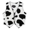 Aislor Kids Girls Cowboy Costumes Sleeveless Cow Printed Flannel Waistcoat Open Front Tops Halloween Party Black&White 2 Years view 1