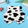 Aislor Kids Girls Cowboy Costumes Sleeveless Cow Printed Flannel Waistcoat Open Front Tops Halloween Party Black&White 2 Years view 4