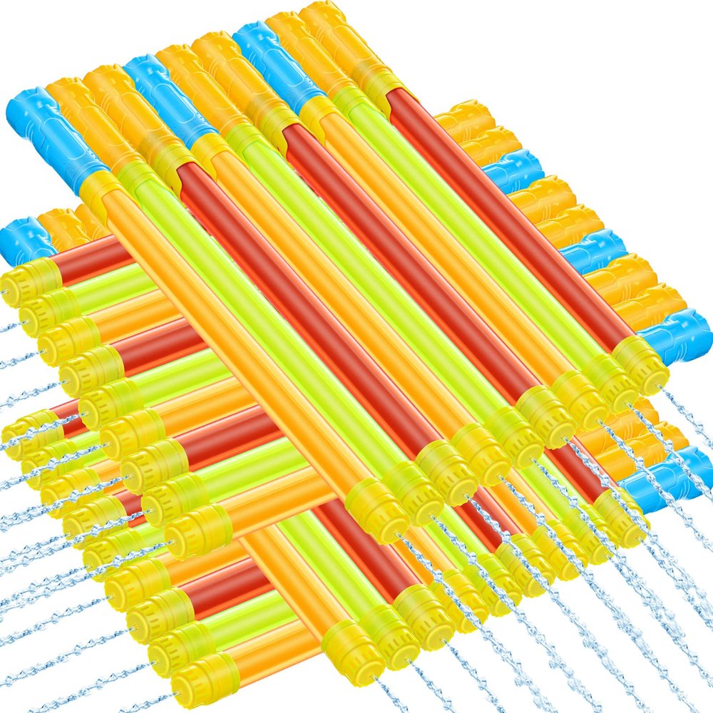 36 Pieces Water Guns 18 x 1 Inches Long Plastic Water Toys for Adults Outdoor Summer Pool Beach Party Favors Backyard Water Game Swimming, 3 Colors