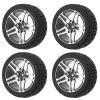 4pcs RC Wheels and Tires Set,70MM Alloy Wheel Hub Rubber Tires Model Car Accessories for 94122 94123 TT01 WF06 1:10 RC Car Crawler 5 Colors Toys and Games (Black) view 1