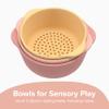 Inspire My Play - 3 x Nesting Bowls and Sieve - Perfect for Sensory PlayTray - Sensory Bin Accessories - Special Education Classroom Supplies - Montessori Education Toys - Coral view 2