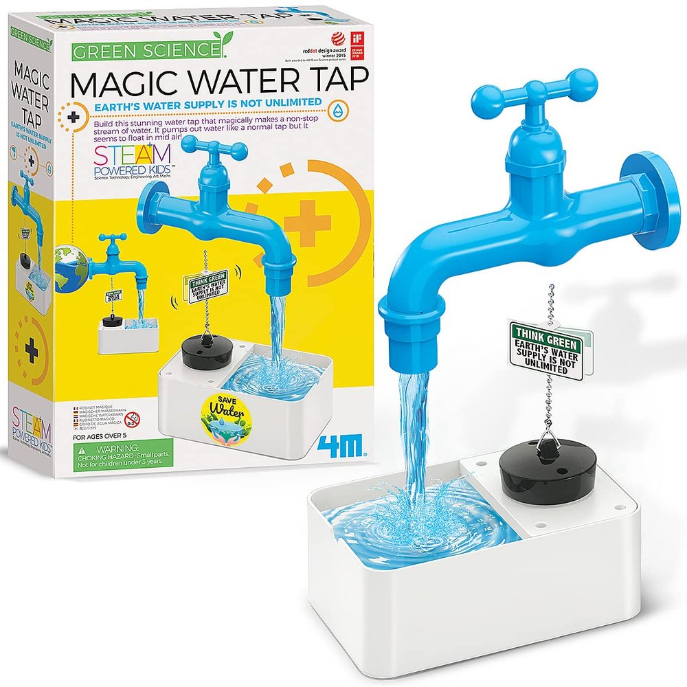 4M Magic Water Tap - Educational Water Pump Kit for Kids Ages 8+ - Create a Floating Water Tap with Fun Science Experiments