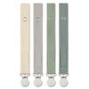 Baby Pacifier Clip Leash Holder Unisex for 4 Pack Gift Set with Neutral Solid Colors ;Soft Linen Pacifier Clips ; Fabric Pacifier Strap with Clip Keeps Pacifiers & Teethers in Place view 1
