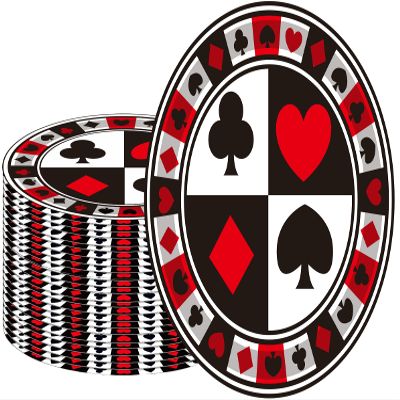 40 Pcs Casino Party Supplies - 7" Poker Paper Plates for Casino Night, Las Vegas Birthday Party Decorations