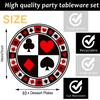 40 Pcs Casino Party Supplies - 7" Poker Paper Plates for Casino Night, Las Vegas Birthday Party Decorations view 3