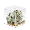 Clear Piggy Bank for Adults Kids, Acrylic Money Saving Box, Unopenable Piggy Bank for Adults Must Break to Open, Money Tip Jar, Money Saver for Cash Coin Saving (15 * 15 * 15CM) view 1