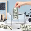 Clear Piggy Bank for Adults Kids, Acrylic Money Saving Box, Unopenable Piggy Bank for Adults Must Break to Open, Money Tip Jar, Money Saver for Cash Coin Saving (15 * 15 * 15CM) view 2