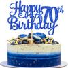 1 PCS Happy 70th Birthday Cake Topper Glitter Cheers to 70 Years Birthday Cake Pick Seventy 70 Fabulous Cake Decoration for Happy 70th Birthday Anniversary Party Decorations Supplies view 1