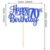 1 PCS Happy 70th Birthday Cake Topper Glitter Cheers to 70 Years Birthday Cake Pick Seventy 70 Fabulous Cake Decoration for Happy 70th Birthday Anniversary Party Decorations Supplies view 2