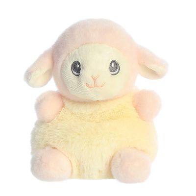 Aurora Gentle Lil Biscuits Baby Lamb Baby Stuffed Animal - Easy to Clean - Imaginative Play - Yellow 6 Inches