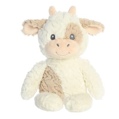 Aurora Adorable Huggy Collection Clover Cow Baby Stuffed Animal - Comforting Companion - Sensory Stimulation - White 13 Inches