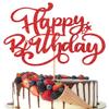 Crseniny Happy Birthday Cake Topper,Red Glitter Birthday Sign Cake DecorationsAnniversary Party/Bday Party Decoration Supplies view 1