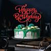 Crseniny Happy Birthday Cake Topper,Red Glitter Birthday Sign Cake DecorationsAnniversary Party/Bday Party Decoration Supplies view 3