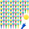 72 Pcs Ice Cream Shooters Toy, 4 Inch Ice Cream Ball Toy, Ice Cream Party Favors Mini Ice Cream Cone Toy Multicolor Ice Cream Foam Ball Launcher for Girls and Boys Carnival Prizes, Party Favors view 1