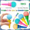 72 Pcs Ice Cream Shooters Toy, 4 Inch Ice Cream Ball Toy, Ice Cream Party Favors Mini Ice Cream Cone Toy Multicolor Ice Cream Foam Ball Launcher for Girls and Boys Carnival Prizes, Party Favors view 2