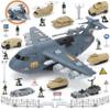 XDUOYJOY Military Airplane Toy, Army Toys Fighter Jet with 8 Vehicles, Army Men Trucks Airplanes Helicopter Car Kits Birthday Gift for Boys Age 4-7 view 1