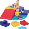 BLKMTY Toddler Climbing Toys Indoor 4-Piece Set Kids Corner Climber - Soft Foam Climbing Toys for Toddlers 1-3, Indoor Baby Crawling & Sliding Play Set Kids Climbing Foam Blocks, Colourful view 1