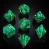 UDIXI Malachite Stone Dice Set D&D 7PCS Gemstone Dice Polyhedral with Gift Case for Role Playing Games Tabletop Games view 1