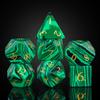 UDIXI Malachite Stone Dice Set D&D 7PCS Gemstone Dice Polyhedral with Gift Case for Role Playing Games Tabletop Games view 2
