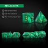 UDIXI Malachite Stone Dice Set D&D 7PCS Gemstone Dice Polyhedral with Gift Case for Role Playing Games Tabletop Games view 3