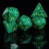 UDIXI Malachite Stone Dice Set D&D 7PCS Gemstone Dice Polyhedral with Gift Case for Role Playing Games Tabletop Games view 4